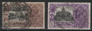 INDIA:1935 SC#144-45 Used Rameswaram Temple, Madras; Jain Temple, Calcutta  T - Picture 1 of 2