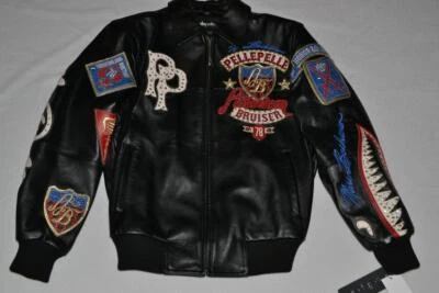 Pelle Pelle Men's LEATHER  Jacket  BLACK ANNIVERSARY AMERICAN BRUISER  All SIzes - Image 1 of 4