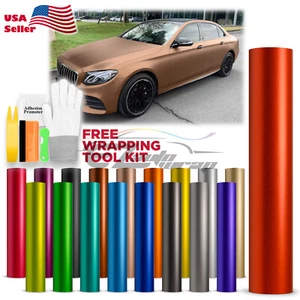 *Satin Chrome Matte Metallic Car Vinyl Wrap Sticker Decal Air Bubble Free Tech - Picture 1 of 165