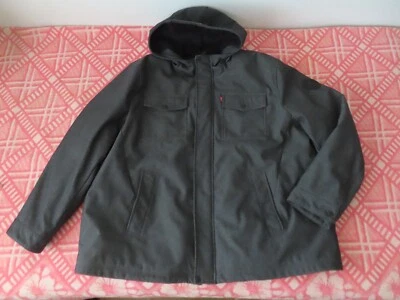 Levi's mens Soft Shell Two Pocket Sherpa Lined Hooded Trucker Jacket 3XL grey - Image 1 of 4