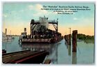 The Mastodon Southern Pacific Railway Barge Crossing Mississippi River Postcard