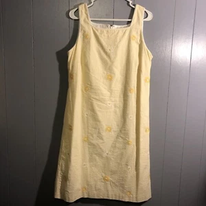 TALBOTS Yellow Daisy's Flowers Sleeveless Sheath Dress Womens Size 12 - Picture 1 of 8
