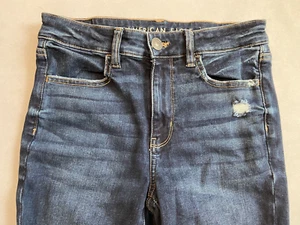 American Eagle Jeans Size 8 Women Hi-Rise Jegging Distressed Next Level Stretch - Picture 1 of 8