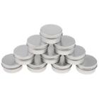 10pcs Empty Aluminium Cosmetic Pot Jar Tin Round for Travel Makeup , ,