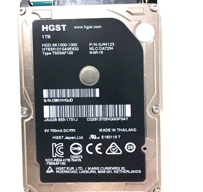 HGST TRAVELSTAR 5K1000 1TB 5400U/min 8MB SATA III HTS541010A9E662 2.5'' Zoll - Bild 1 von 2