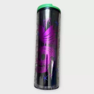 Starbucks Halloween Black Skull Raven Crow Plastic Tumbler Lid 16 oz New - Picture 1 of 12