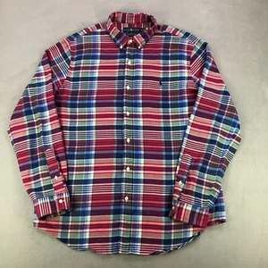 Ralph Lauren Shirt Mens XL Red Blue Slim Fit Performance Flannel Button Down - Picture 1 of 11