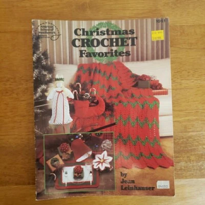 Christmas Crochet Favorites Patterns Book Afghans Poinsettia & Bell Potholder ++ - Image 1 of 3