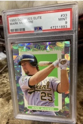 1993 Donruss Elite ICE Mark McGwire Oakland A's PSA 9 POP 31 GOAT BASH BROTHERS - Image 1 of 3