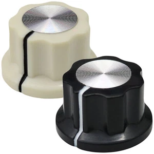 Verstärker Wählknöpfe - schwarz/weiß - 6,4 mm Loch 1/4" Welle - AMP POT Lautstärke - Bild 1 von 3