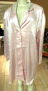 VTG Victoria's Secret Gold Label Pink w/Lace Buttons Sleep Shirt SZ M/L NWTS 6b - Picture 1 of 12