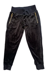 CJX by Justice girls black velour zipper pocket jogger sweatpants 6 - Picture 1 of 2