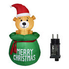 Creative Christmas Bear Doll LED Growing Outdoor Garden Xmas Decor (EU Plug)