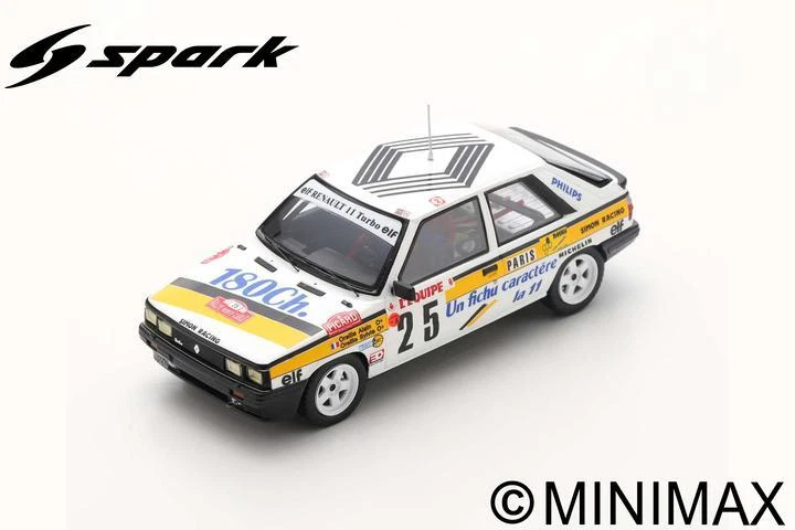 Modellino auto rally scala 1:43 Spark Model RENAULT 11 TURBO MONTE CARLO RALLYE - Immagine 1 di 1