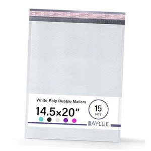 Poly Bubble Mailers 14.50x20 Inch #7 | Self Seal 14.5"x20" / 15 Pack White - Afbeelding 1 van 8