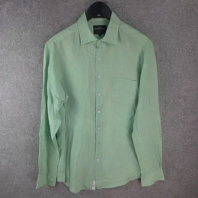 Rodd & Gunn Shirt Mens Medium Green 100% Linen Button Up Long Sleeve 13741 - Image 1 of 4
