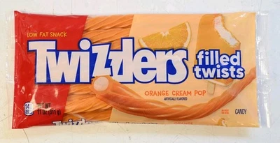 Twizzlers Orange Cream Pop Filled Twists Licorice 11oz X 4 Bags  BB 12/2025 - Image 1 of 4