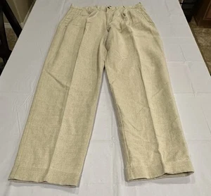 Dockers Khakis Relaxed Fit Linen Blend Mens Pleated Pants 36X34 Khaki #0025 - Picture 1 of 14