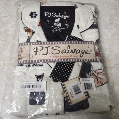 NWT PJ Salvage Best in Show Dogs Cotton Flannel Pajama Set Sz Large New - Image 1 of 4