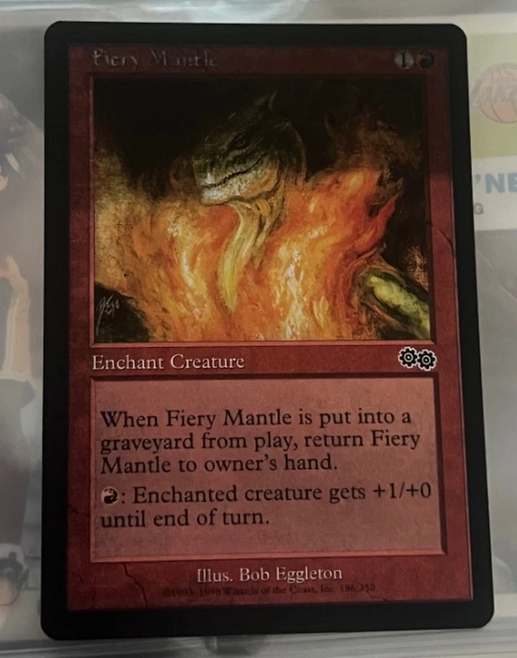Fiery Mantle Misprint Add. Ink Bleed Ink (Urzas Saga) Magic MTG Cards CGC  Signa - Image 1 of 4