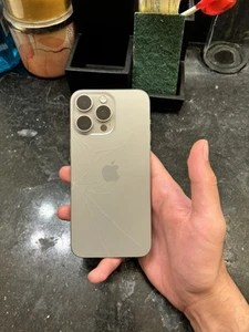 Apple iPhone 15 Pro Max 512 GB Natural Titanium CRAKED(Unlocked)READ DESCRIPTION - Picture 1 of 14