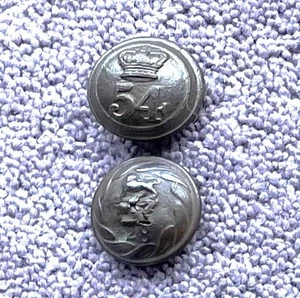 Viktorianischer Militärknopf: 54. Fußregiment (West Norfolk) 25 mm. ohne Schaft - Bild 1 von 2