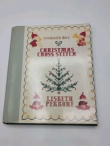 Libro punto croce Natale festa della donna Lisbeth Perrone copertina rigida 1983 30+ progetto - Foto 1 di 18