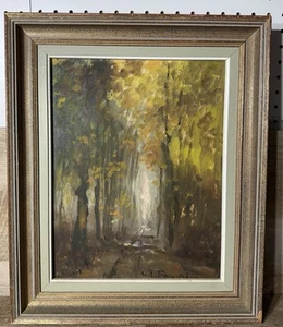 Early Vintage French Impressionist Forest Scene Oil On Canvas Framed - Picture 1 of 14