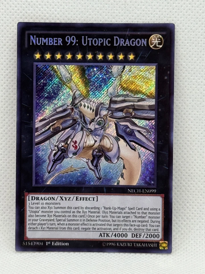 Yugioh! Number 99: Utopic Dragon - NECH-EN09 - 1st Edition - Secret Rare - NM - Image 1 of 1