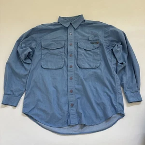 Vintage ExOfficio Shirt Mens Medium Button Up Roll Tab Vented Fishing Outdoors - Picture 1 of 10