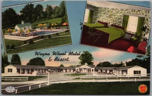 Postcard Alexandria Virginia c1955 Wagon Wheel Motel & Resort AAAMulti Views - Picture 1 of 2