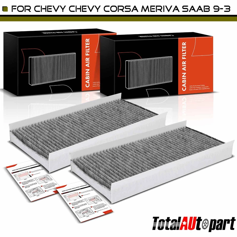 2x Filtro de aire de cabina de carbón activado para Chevrolet Tornado Corsa Saab 9-3 9-4X Foto 1 de 4