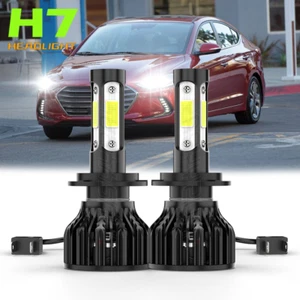 H7 LED Headlight Bulbs Kit High / Low Beam 6000K Super Bright White Lights 2x - Picture 1 of 8