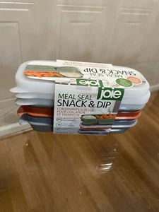 Joie Meal Meal Seal Snack & Dip Container, Set of 3 (gray & Orange ) - - Picture 1 of 7