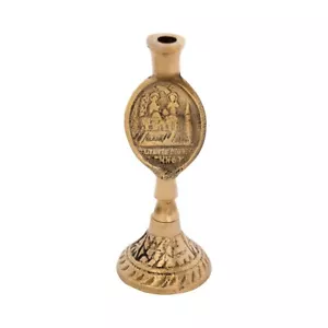 3 7/8 Zoll Panagia of Tinos griechischer Kerzenhalter graviert 2 Seiten orthodoxe Symbole 10 cm - Bild 1 von 1