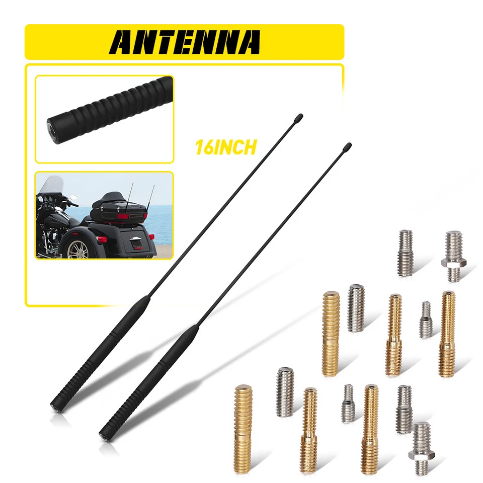 2PCS Motorcycle Antenna For Harley Davidson Touring Road King Electra Glide - Image 1 of 4