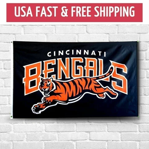 Cincinnati Bengals Team 3x5ft Flag NFL Banner Super Bowl LVI Bound AFC Champions Cover