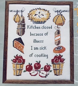 VINTAGE CREATIVE EXPRESSIONS COOK'S NIGHT OFF SAMPLER KREUZSTICH-SET + ZAHNSEIDE - Bild 1 von 10