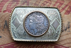 custom silver dollar belt buckles