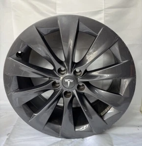 20" TESLA MODEL X Model S Factory Gray OEM Stock Wheels Rims Gray 5x120 - Picture 1 of 8