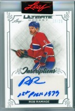 2023 Leaf Ultimate Hockey Inscriptions Auto 19/25 Rob Ramage