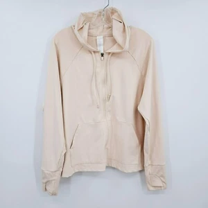 Fabletics Oasis Cropped Hoodie 1X Sand Raglanärmel Full Zip Boxy Taschen Plus - Bild 1 von 14