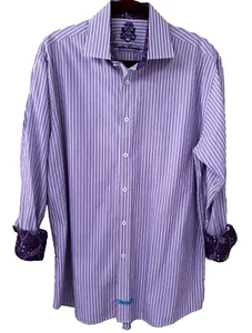 Christopher Wicks English Laundry Man's Button Front Striped Shirt 16.5 32/33 - Picture 1 of 6