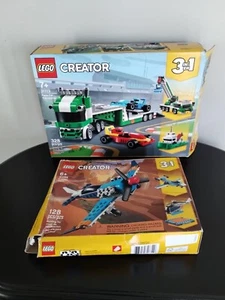 LEGO Creator 3in1 Rennwagen Transporter 31113 & 31099 Propeller Flugzeug 100% sehr guter Zustand + - Bild 1 von 16