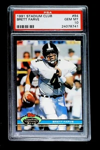 BRETT FAVRE PSA 10 Gem Mint 1991 Topps Stadium Club #94 Rookie Card Packers - Picture 1 of 2