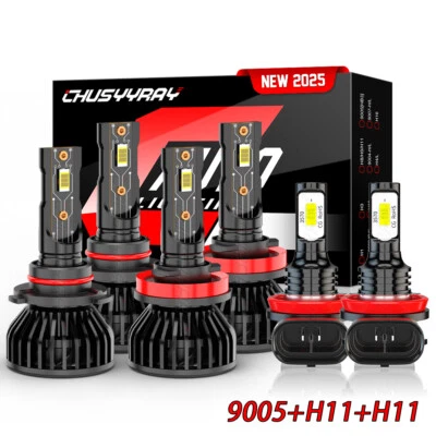 6 peças para MAZDA 3 2010-2013 6000K LED farol alto baixo + combo de lâmpadas de faróis de neblina - Imagem 1 de 4