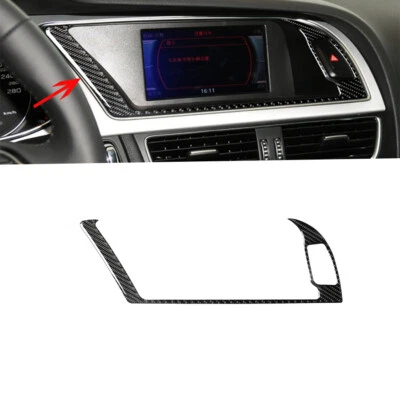 Cubierta exterior de fibra de carbono para panel de navegación GPS para Audi A4 B8 A5 2009-2016 Foto 1 de 4