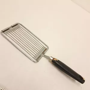 Vtg Ekco Tomato Egg Cheese Onion Butter Serrated Slicer Tool Black Wood Handle - Picture 1 of 10