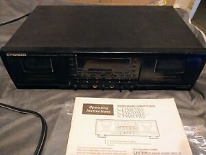 Pioneer Double Cassette Deck  Model No. CT-W703RS Needs Work. 