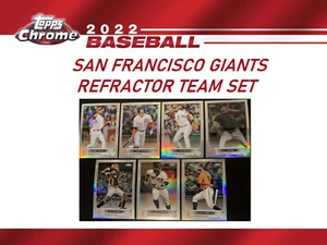 2022 Topps Chrome SAN FRANCISCO GIANTS TEAM SET 7 cards ALL REFRACTORS - Picture 1 of 8